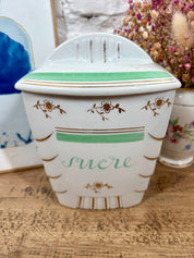 pot de sucre faience vintage decoration interieure chinee manufacture de Luneville.