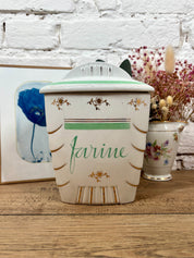 pot farine faience vintage decoration objets anciens en lignea