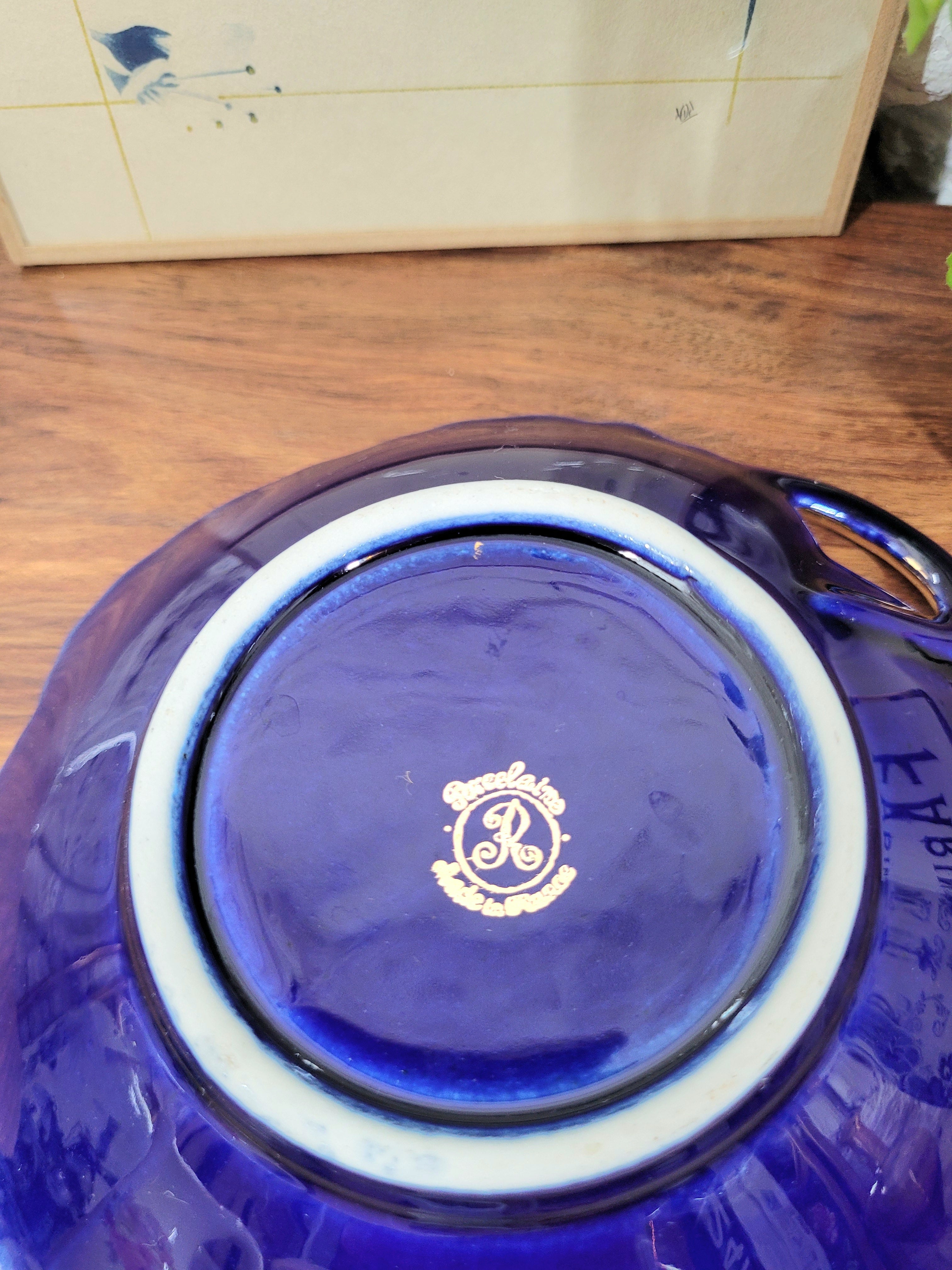Vide poche en porcelaine Bleu de four