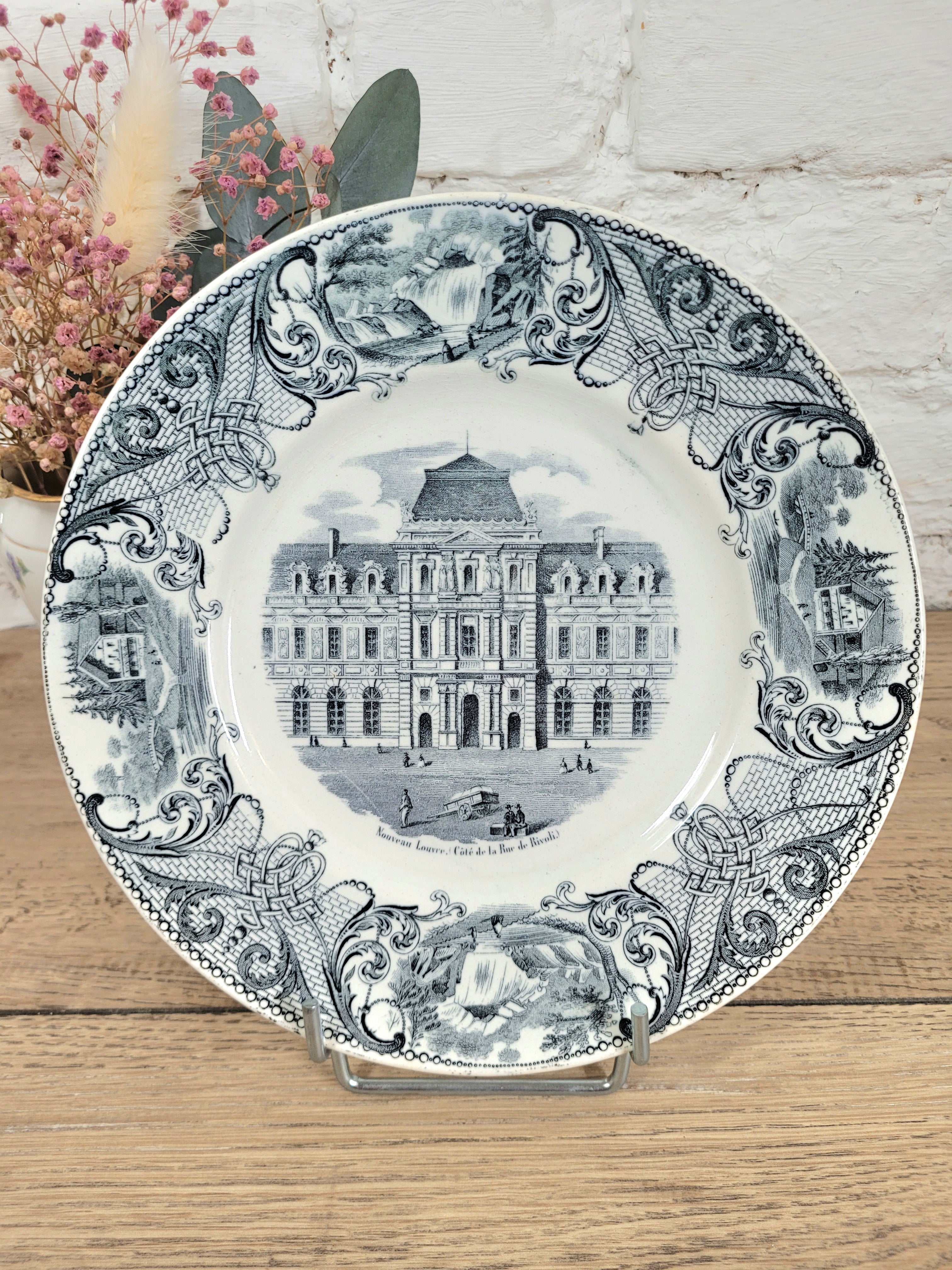 Lot 9 assiettes à dessert Monuments de Paris Choisy le Roi N°3