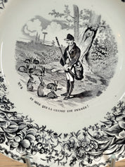 Lot 6 assiettes parlantes à dessert Creil et Montereau N°4