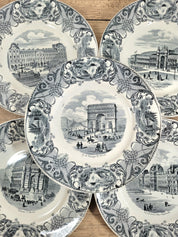 Lot 9 assiettes à dessert Monuments de Paris Choisy le Roi N°3