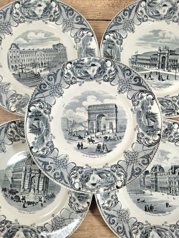 Lot 9 assiettes à dessert Monuments de Paris Choisy le Roi N°3