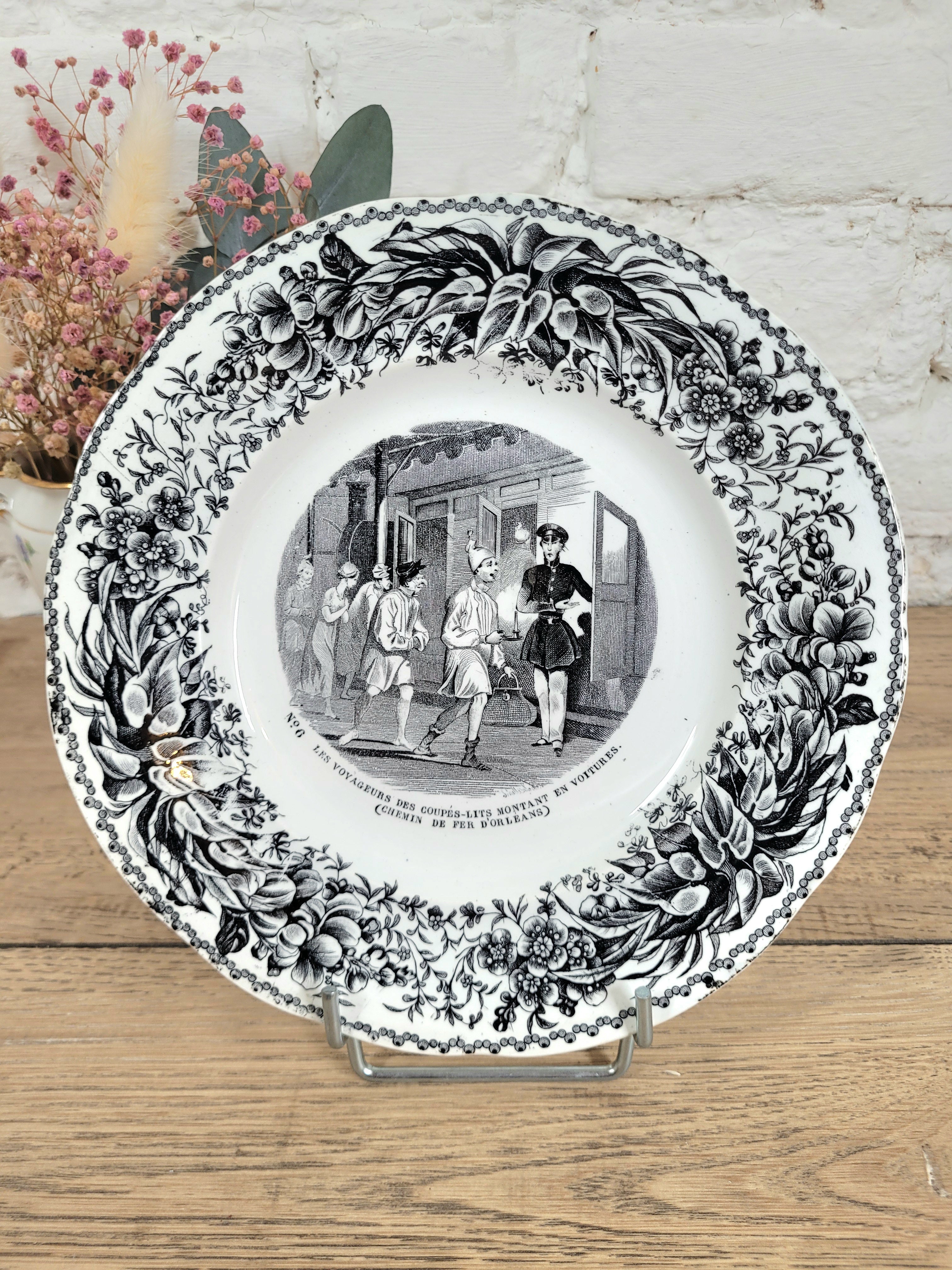 Lot 6 assiettes parlantes à dessert Creil et Montereau N°4