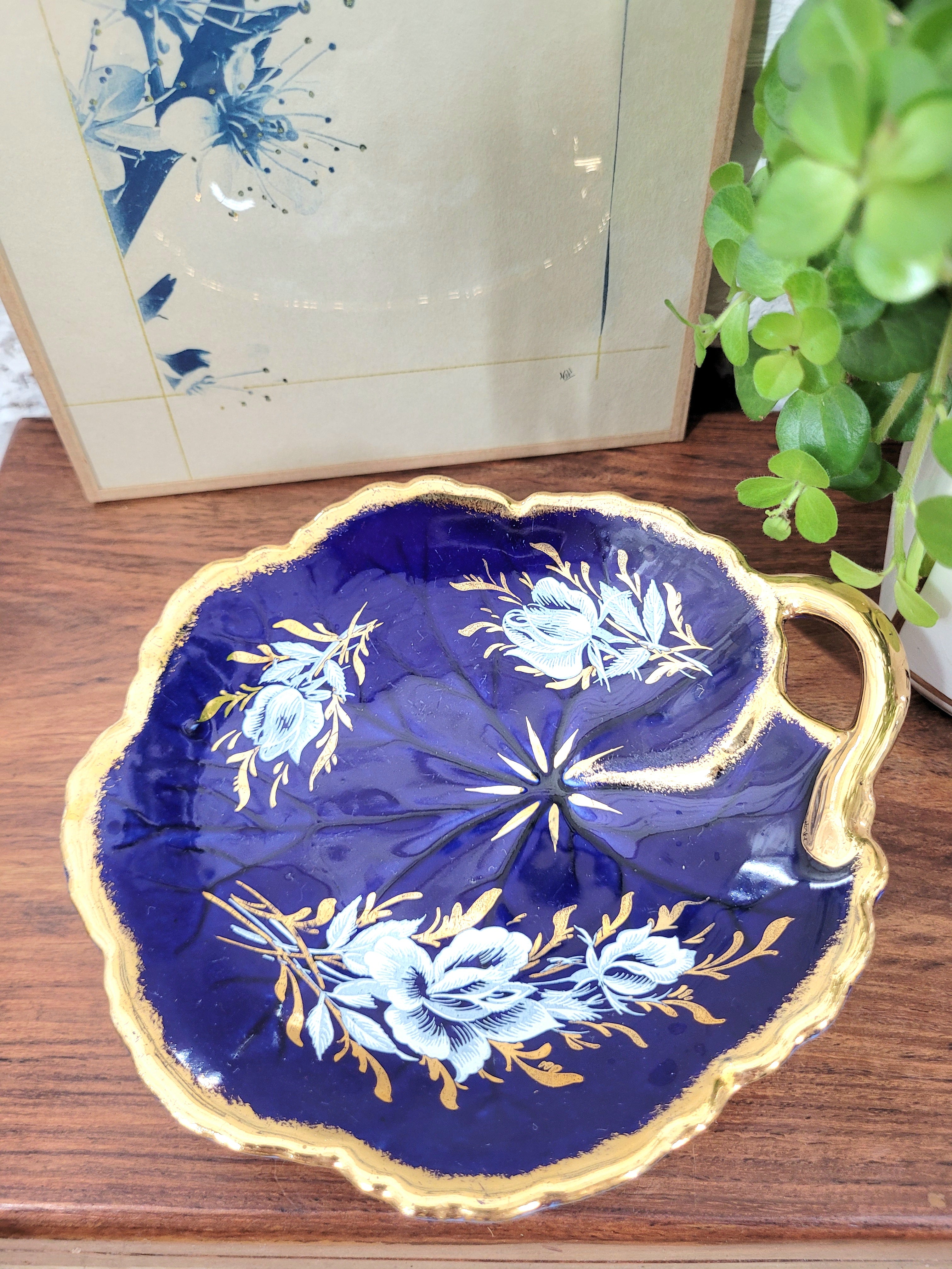 Vide poche en porcelaine Bleu de four